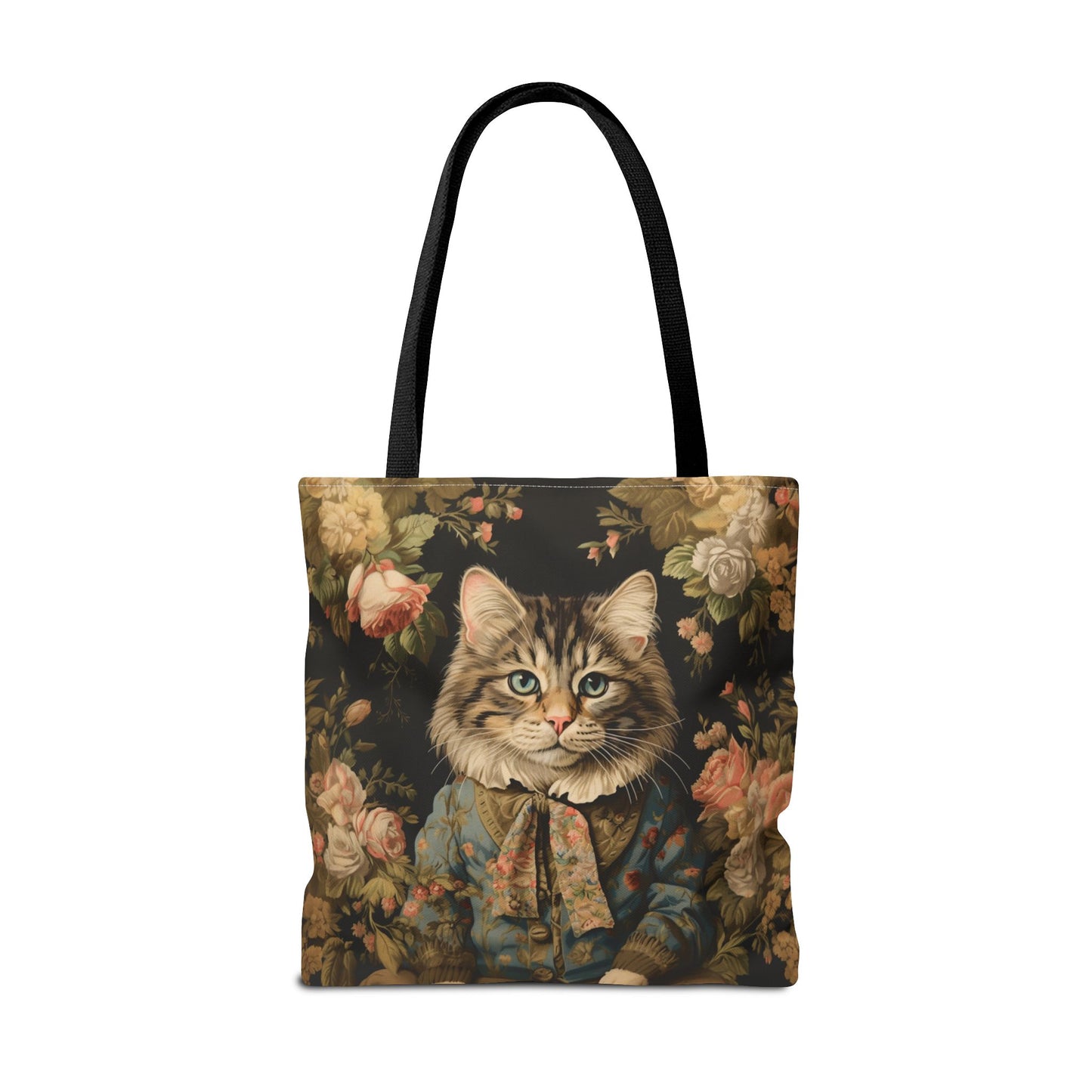 Maine Coon Cat Floral Art Tote Bag, Stylish Gift for Cat Lovers