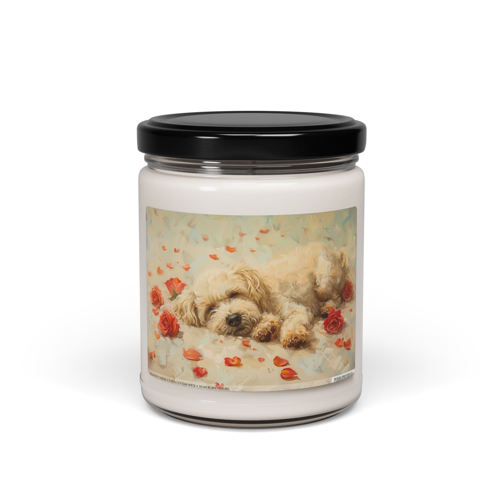 Cozy Maltipoo Candle with Vintage Art, Perfect Gift for Dog Lovers