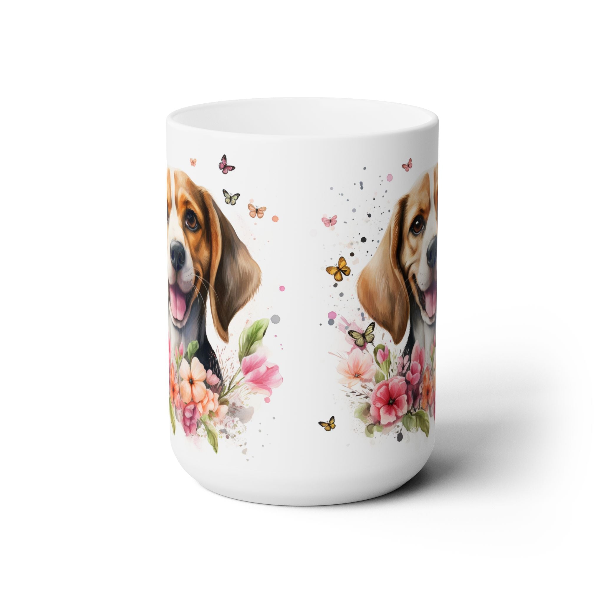 Beagle Bliss Floral Coffee Mug – Perfect Gift for Dog Lovers