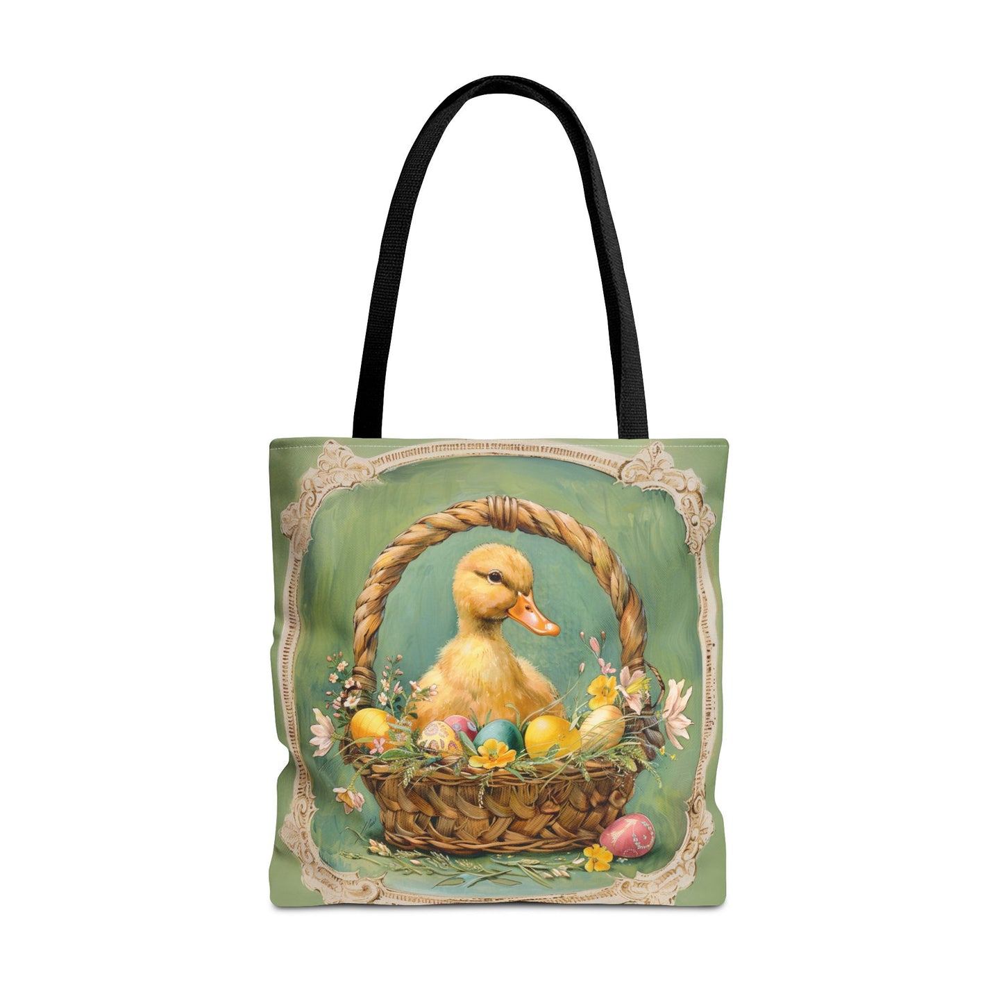 Whimsical Easter Duckling Tote Bag, Vintage Spring Design