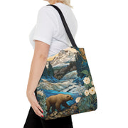 Grizzly in Mountain Wilderness Tote Bag, Eco-Friendly Adventure Gift