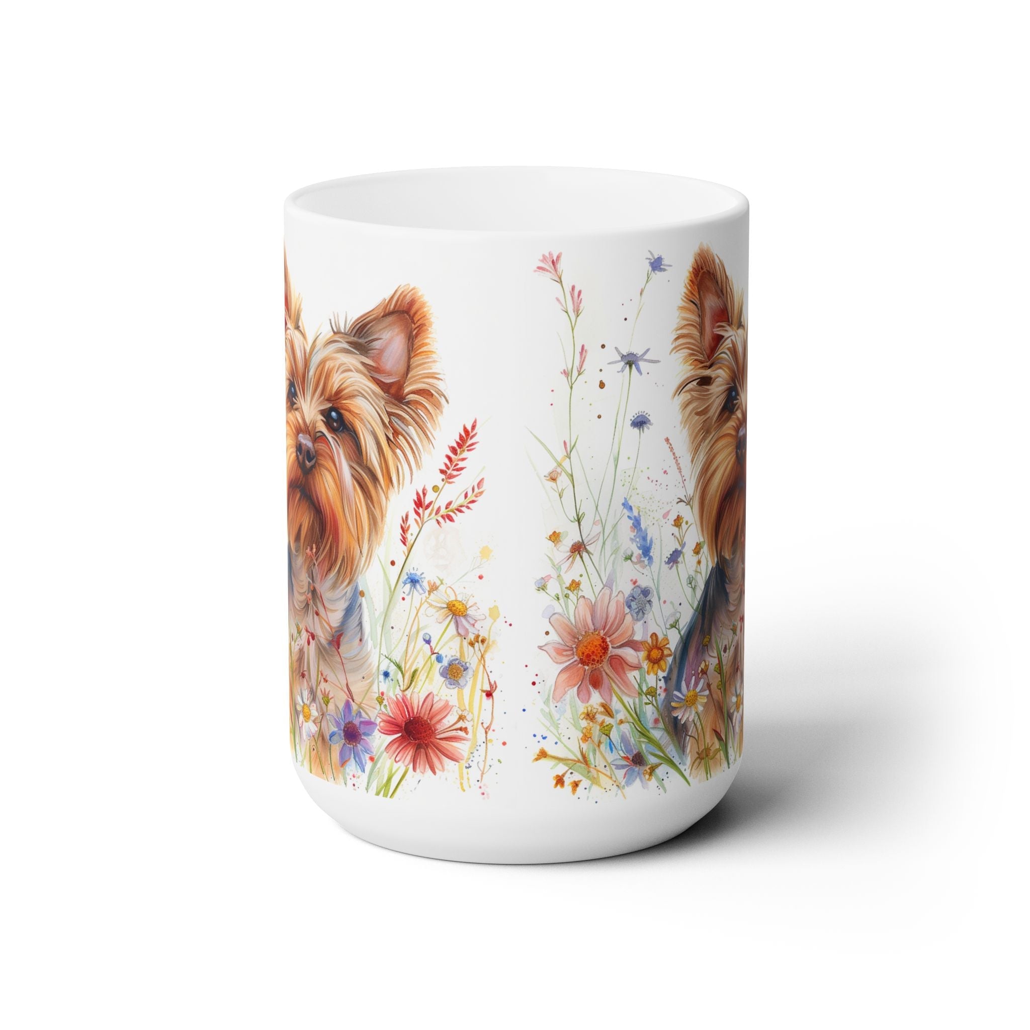 Yorkie Charm Floral Coffee Mug – Perfect Gift for Yorkie Lovers