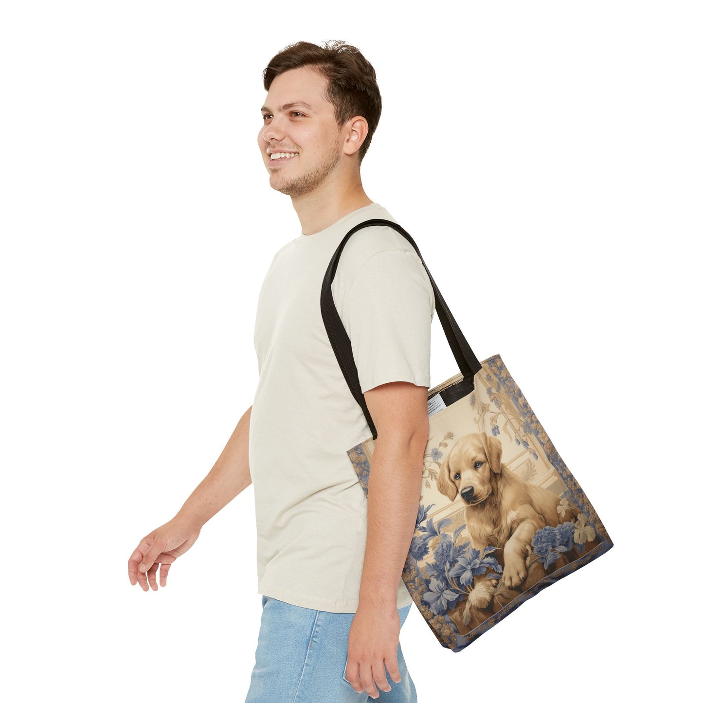 Golden Retriever Floral Tote Bag - Eco-Friendly Gift for Dog Lovers