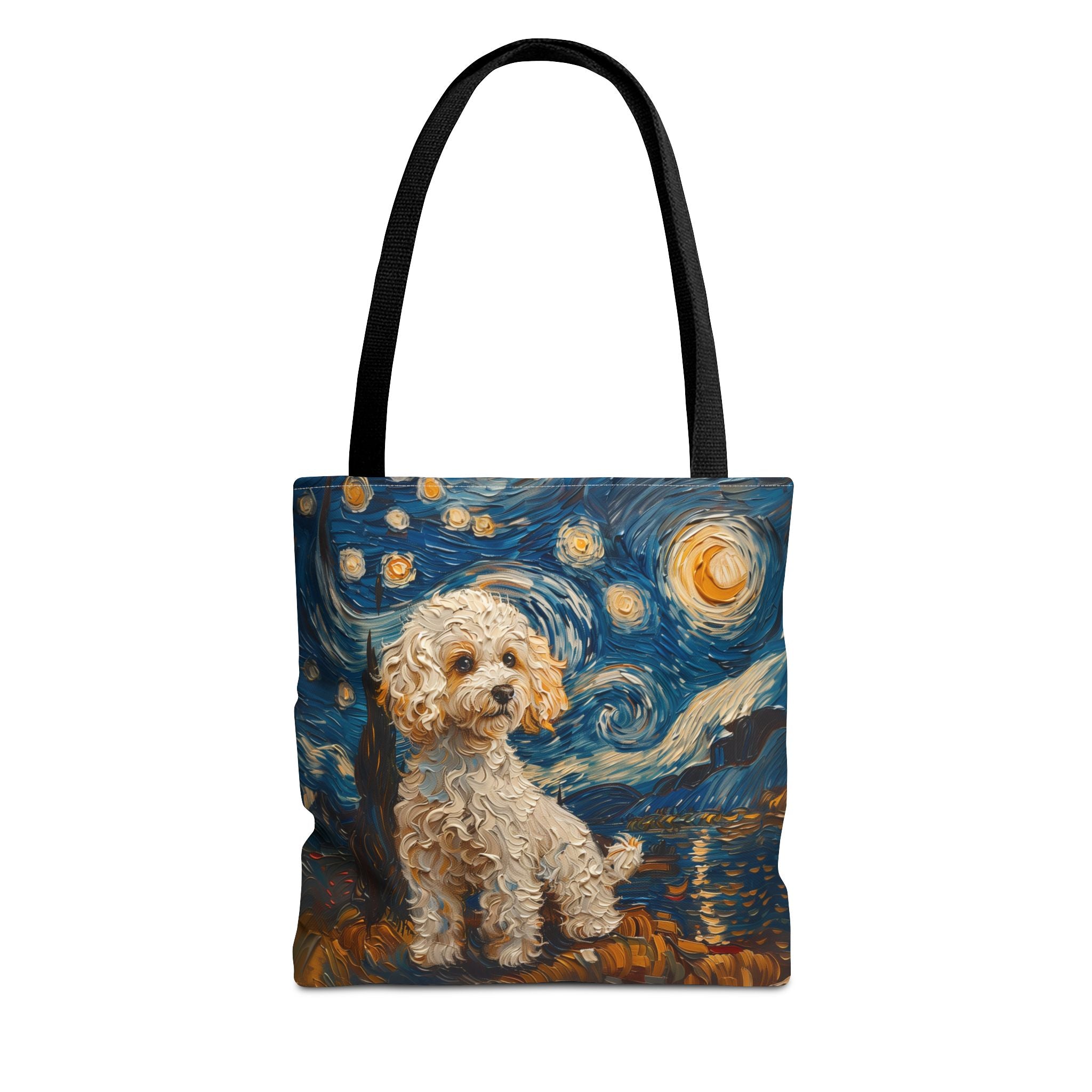 Starry Night Poodle Tote Bag, Artistic Eco-Friendly Dog Lover Gift