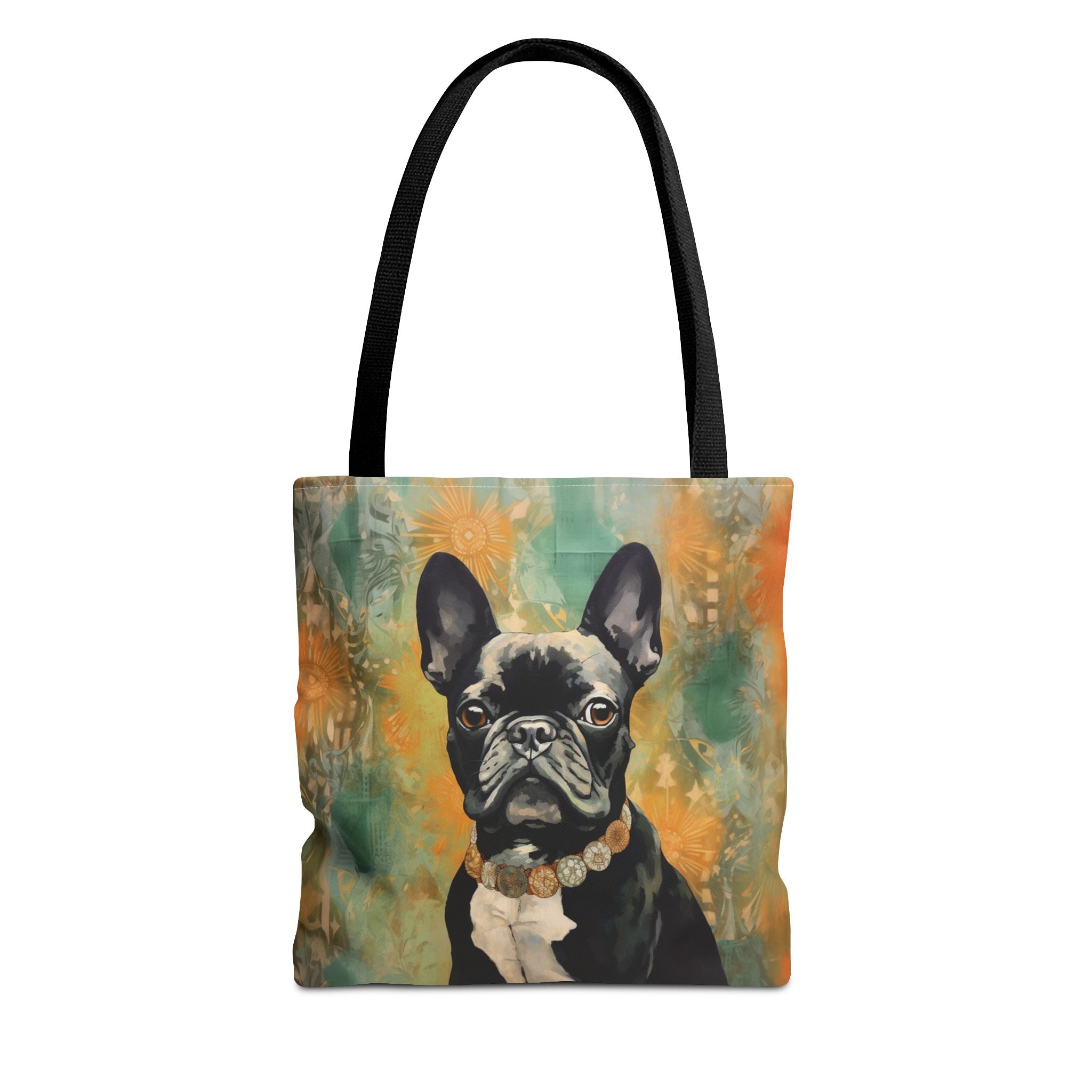 French Bulldog Charm Tote Bag with Vibrant Floral Design