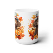 Poodle Halloween Coffee Mug - Fall Pumpkin Dog Lover Gift