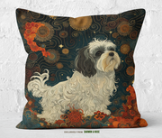 Starry Night Lhasa Apso Boho Throw Pillow – Whimsical Canine Home Décor