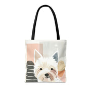 Westie Charm Tote Bag, Eco-Friendly Canvas Carry-All for Dog Lovers