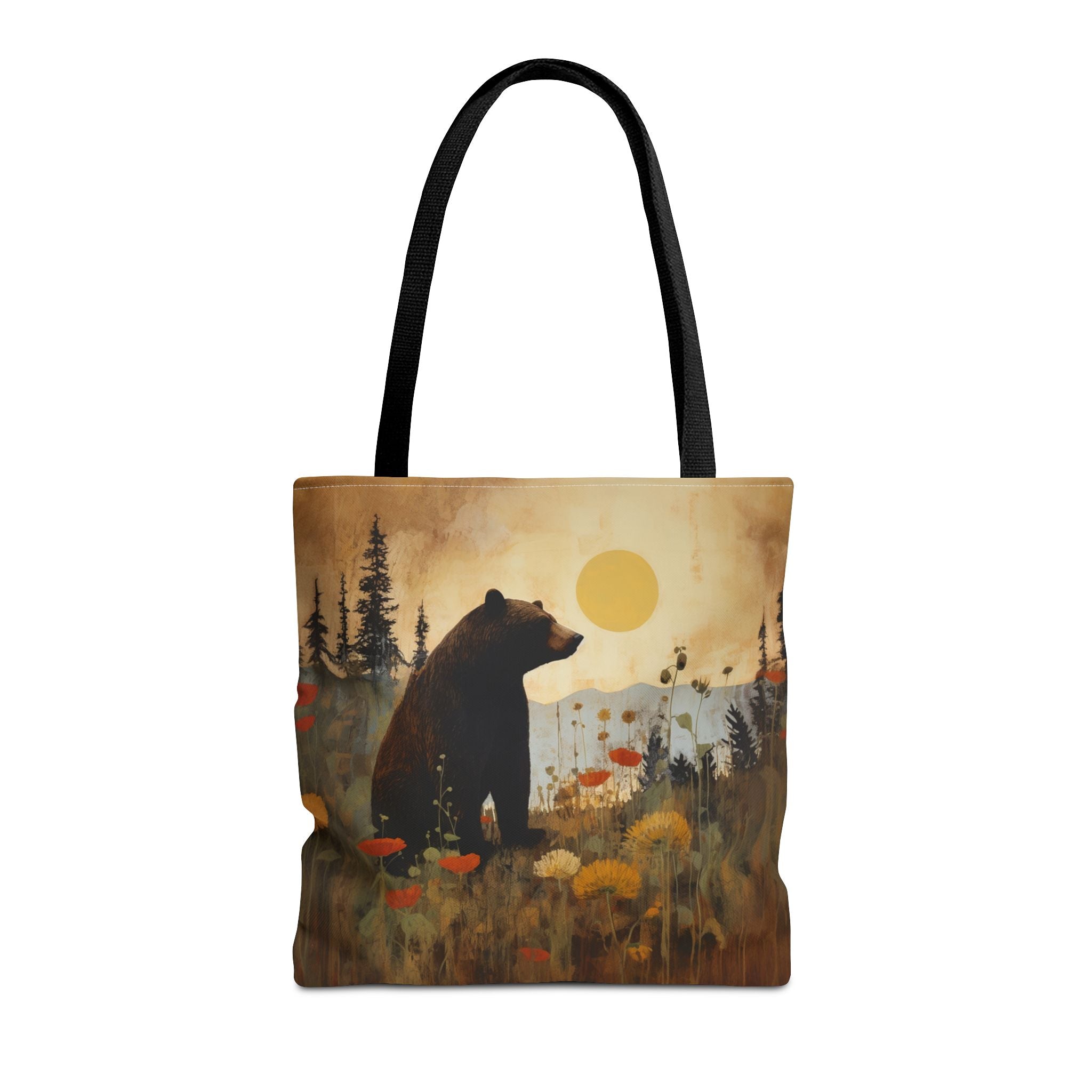 Bear Wilderness Canvas Tote Bag - Rustic Nature-Inspired Eco-Friendly Gift