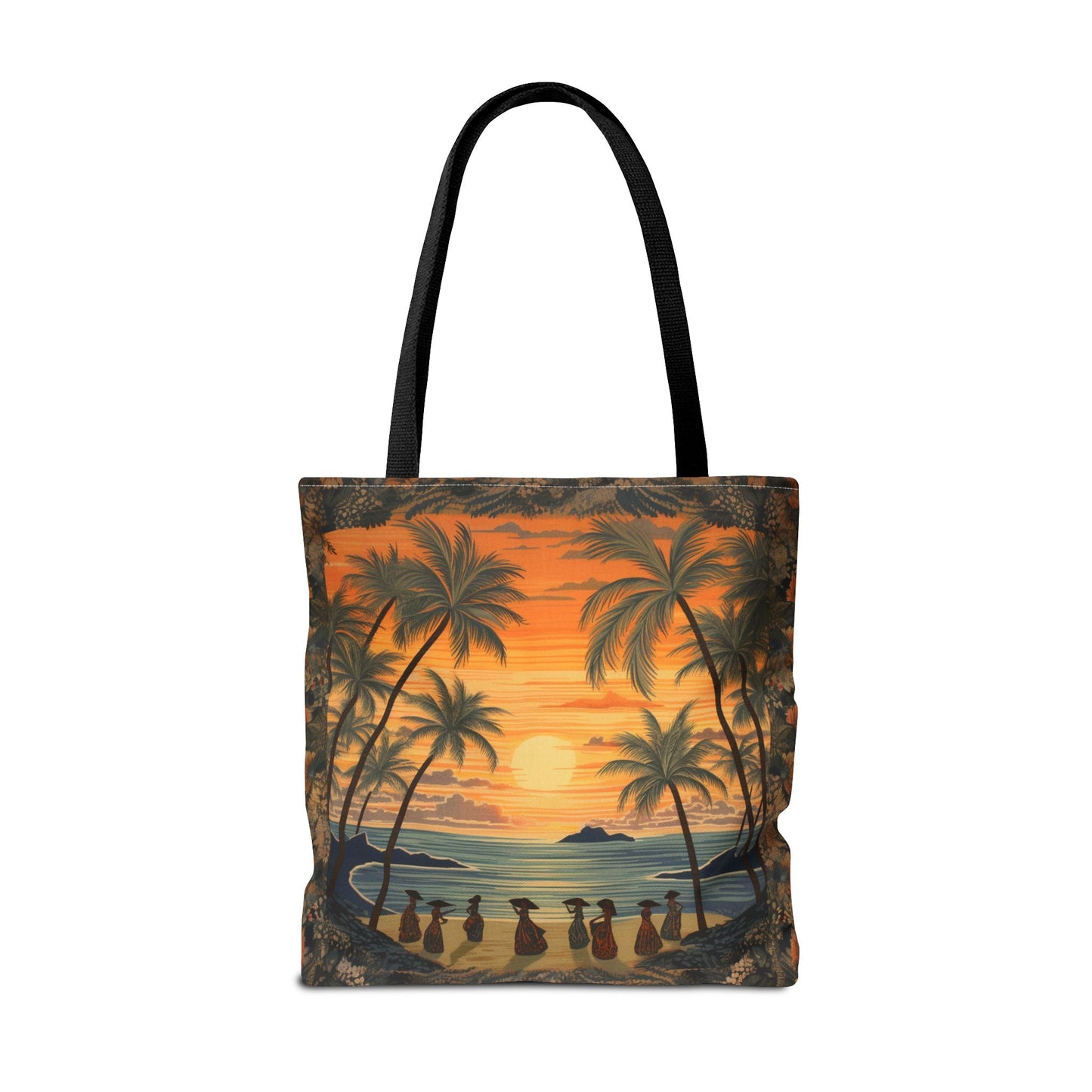 Hawaiian Sunset Tropical Beach Tote Bag, Vibrant Eco-Friendly Design