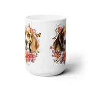 Beagle Lover’s Floral Coffee Mug – Perfect Dog Mom Gift