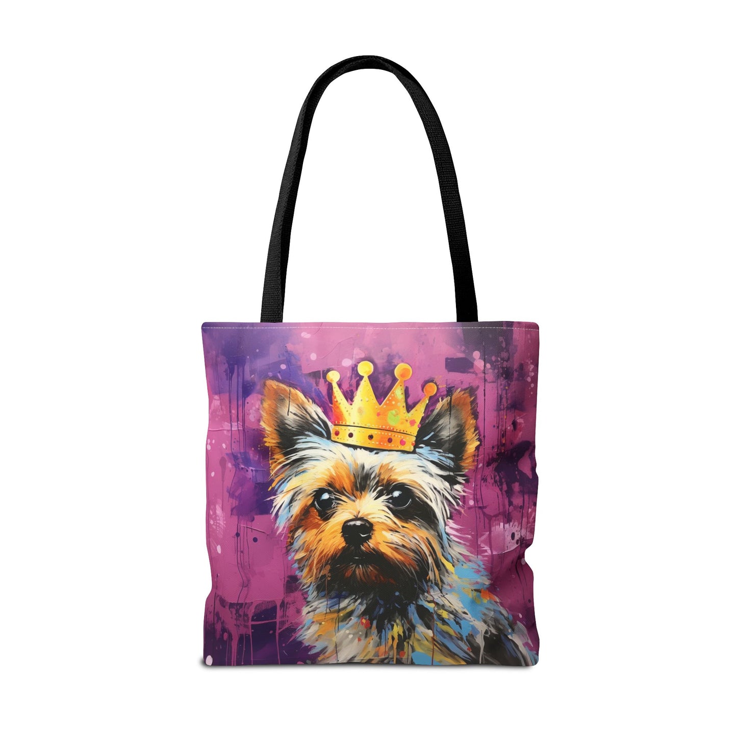 Regal Yorkie Crown Tote Bag – Artistic Eco-Friendly Canvas