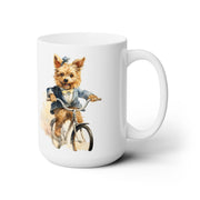 Yorkie on a Bicycle Mug – Adorable Yorkshire Terrier Coffee Cup