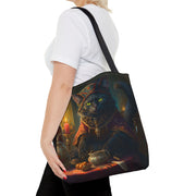 Mystic Black Cat Enchanted Tote Bag, Artistic Eco-Friendly Gift for Cat Lovers