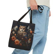 Elegant Floral Owl Tote Bag, Eco-Friendly Canvas for Everyday Use