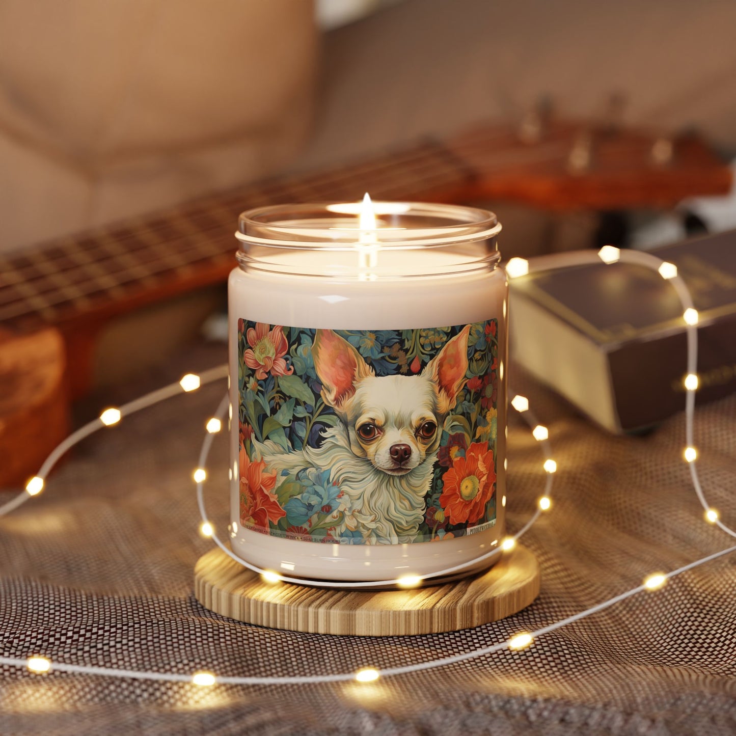 Charming Chihuahua Candle – Floral Art Soy Candle for Dog Lovers