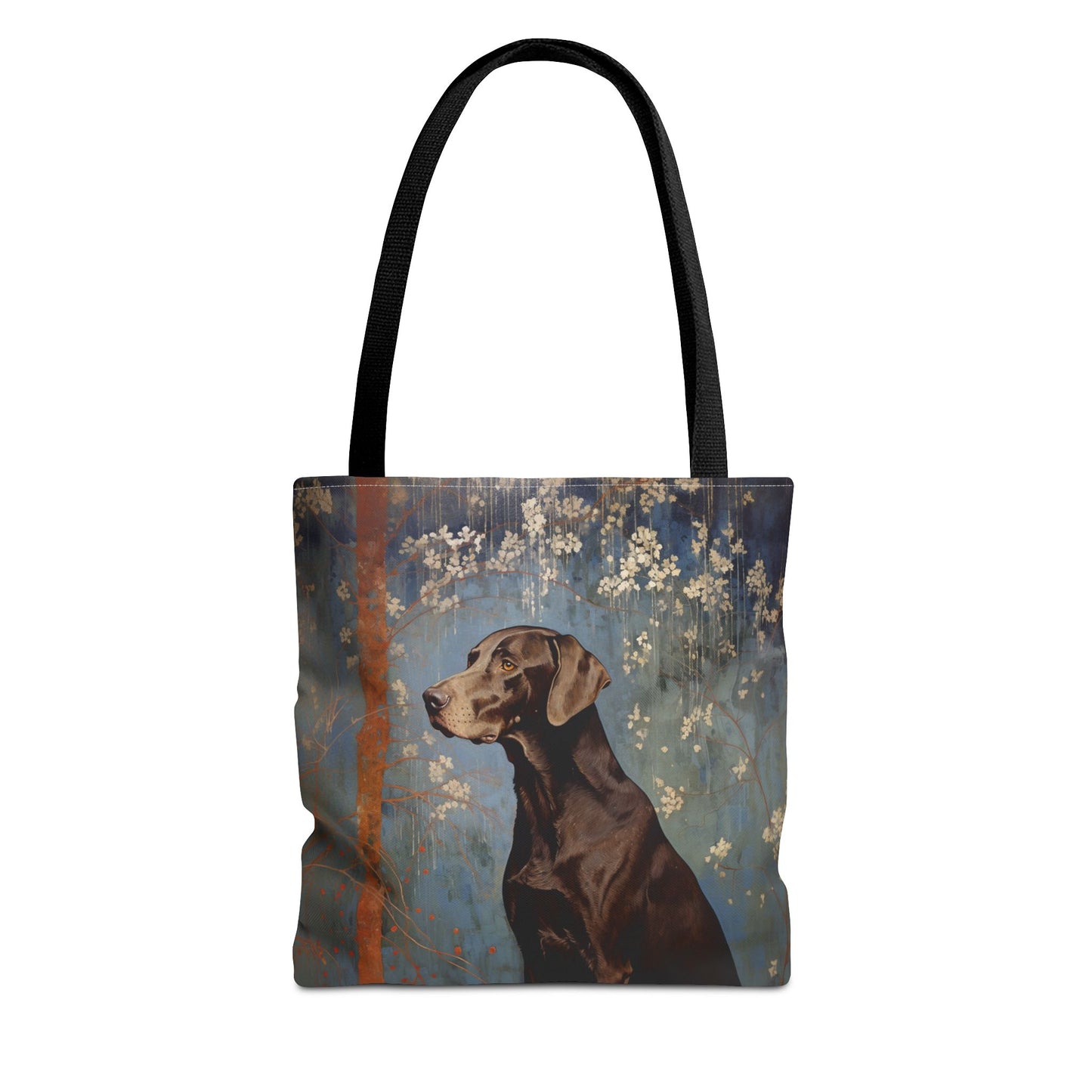 Elegant German Shorthaired Pointer Floral Canvas Tote Bag, Perfect for Dog Lovers