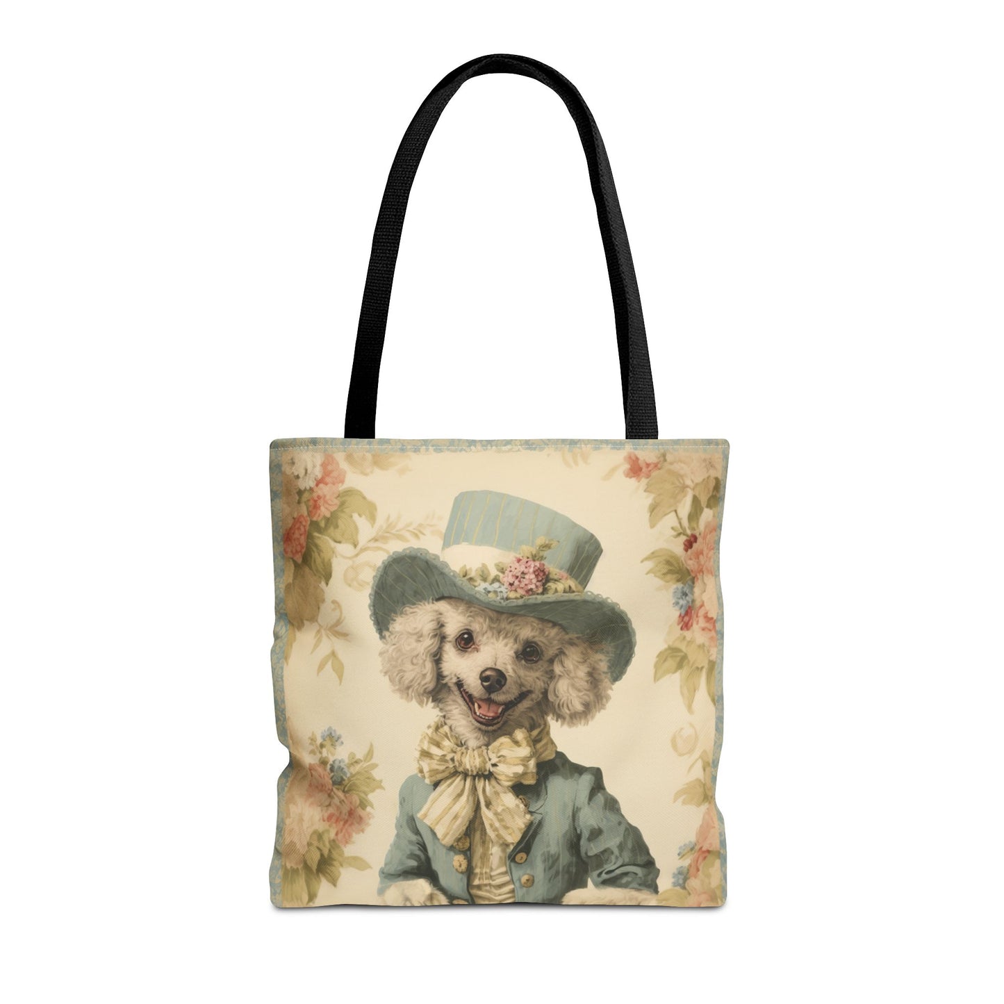 Poodle in Victorian Blue, Elegant Tote Bag for Dog Lovers