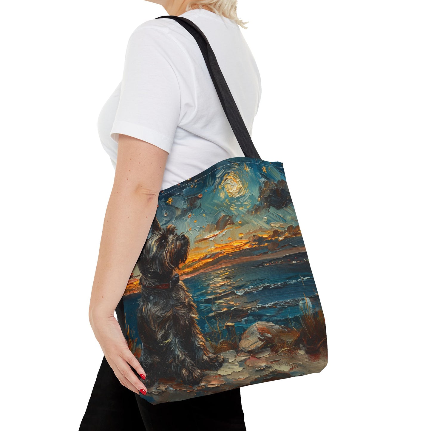 Scottie Sunset Dreamscape Eco-Friendly Tote Bag, Artistic Dog Lover Gift