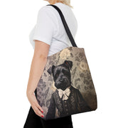 Distinguished Schnauzer Tote Bag, Elegant Floral Design for Dog Lovers