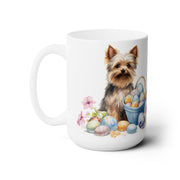 Yorkie Easter Mug – Cute Yorkshire Terrier with Spring Eggs & Flowers