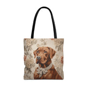 Rhodesian Ridgeback Floral Canvas Tote Bag for Dog Lovers