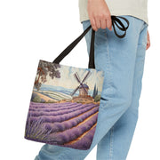 Provence Lavender Windmill Art Tote Bag - Eco-Friendly and Stylish Gift