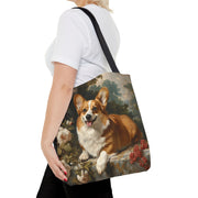 Majestic Corgi Floral Art Tote Bag – Eco-Friendly and Stylish