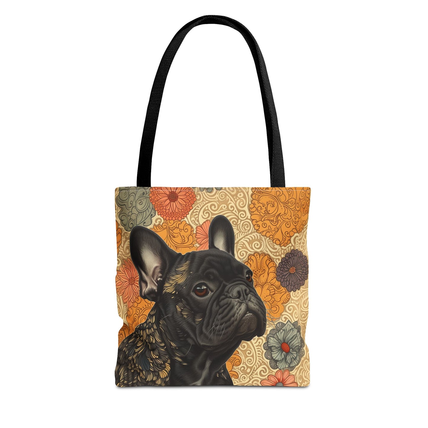 French Bulldog Floral Tote Bag – Eco-Friendly & Stylish Market Bag