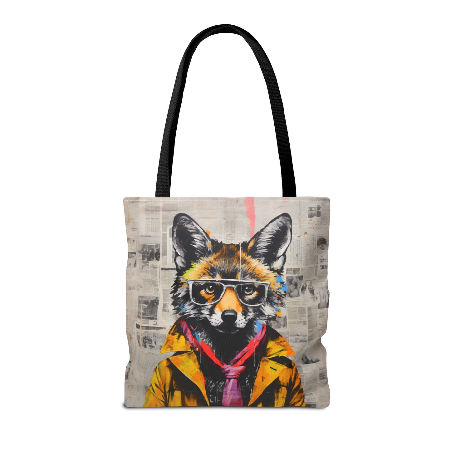 Stylish Urban Fox Tote Bag with Trendy Glasses Design, Eco-Friendly