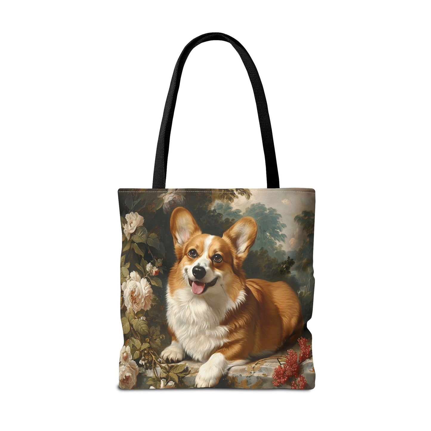 Majestic Corgi Floral Art Tote Bag – Eco-Friendly and Stylish