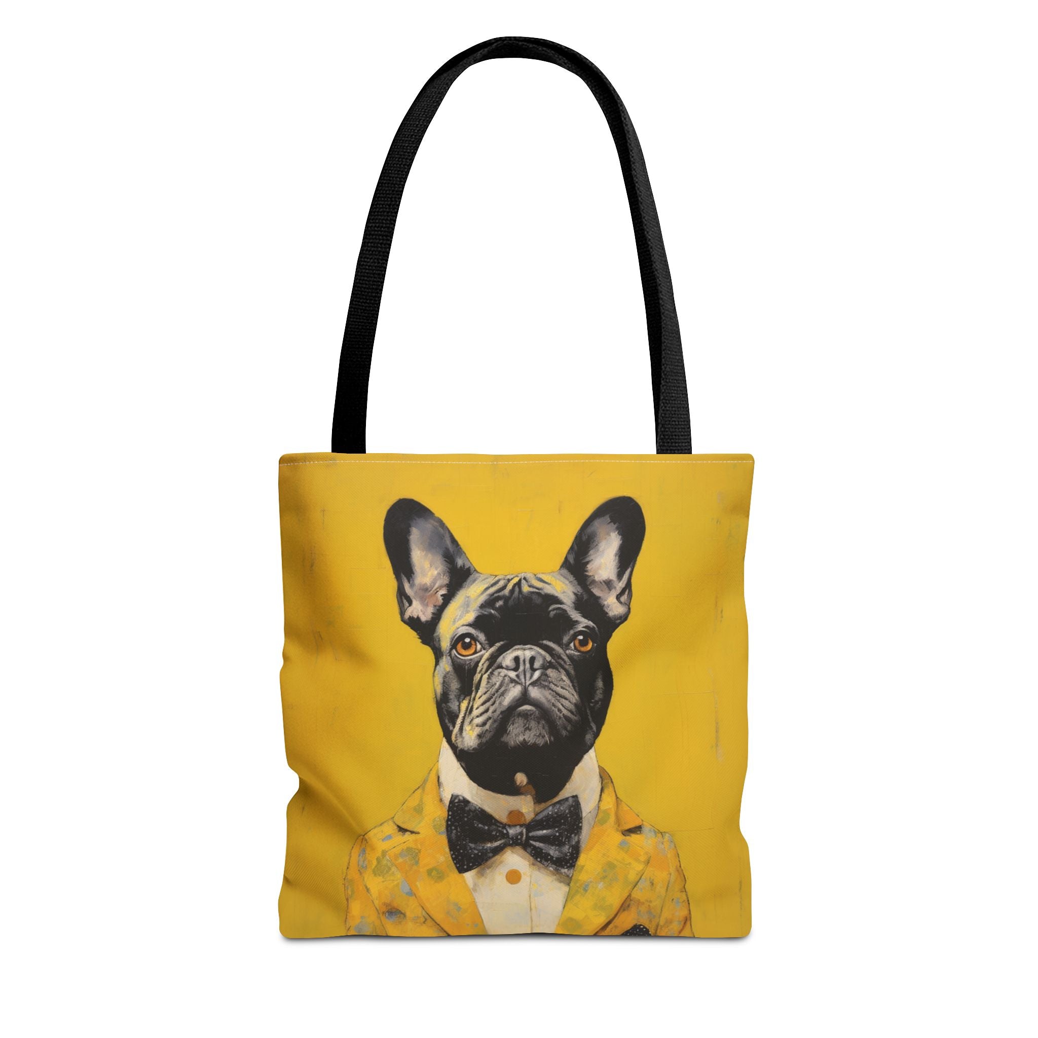 French Bulldog Stylish Yellow Canvas Tote Bag, Dog Lover Gift