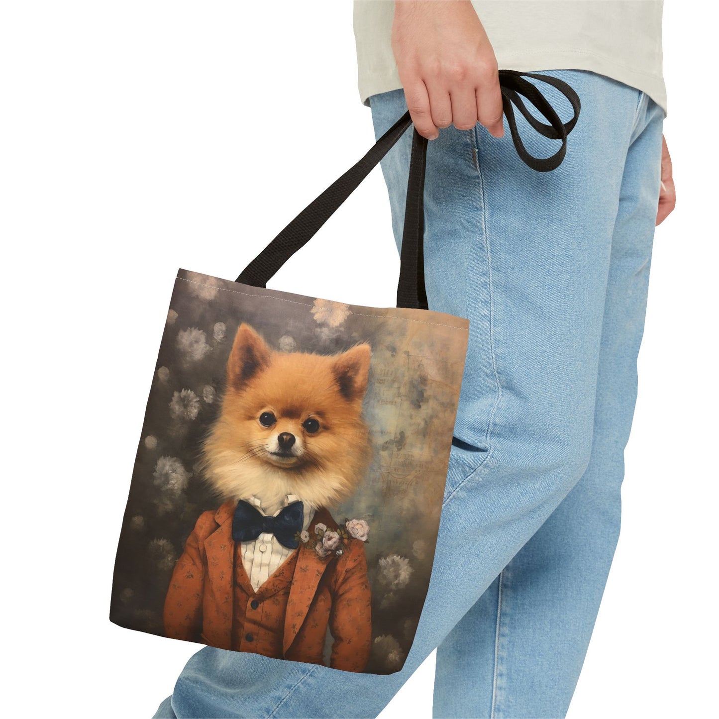 Pomeranian Portrait Canvas Tote Bag, Chic Gift for Dog Lovers