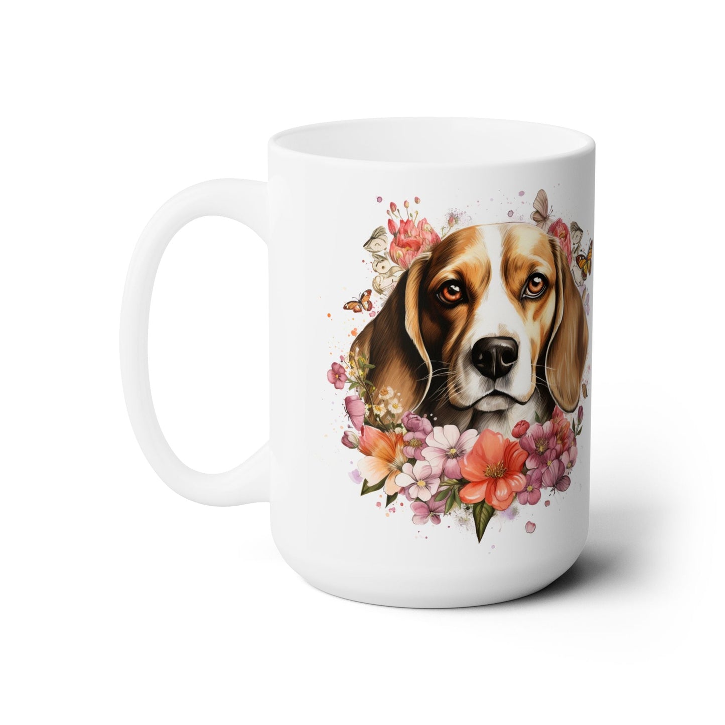 Beagle Lover’s Floral Coffee Mug – Perfect Dog Mom Gift