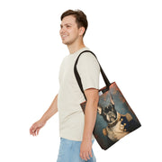 French Bulldog Commander Canvas Tote Bag, Regal Design for Dog Lovers