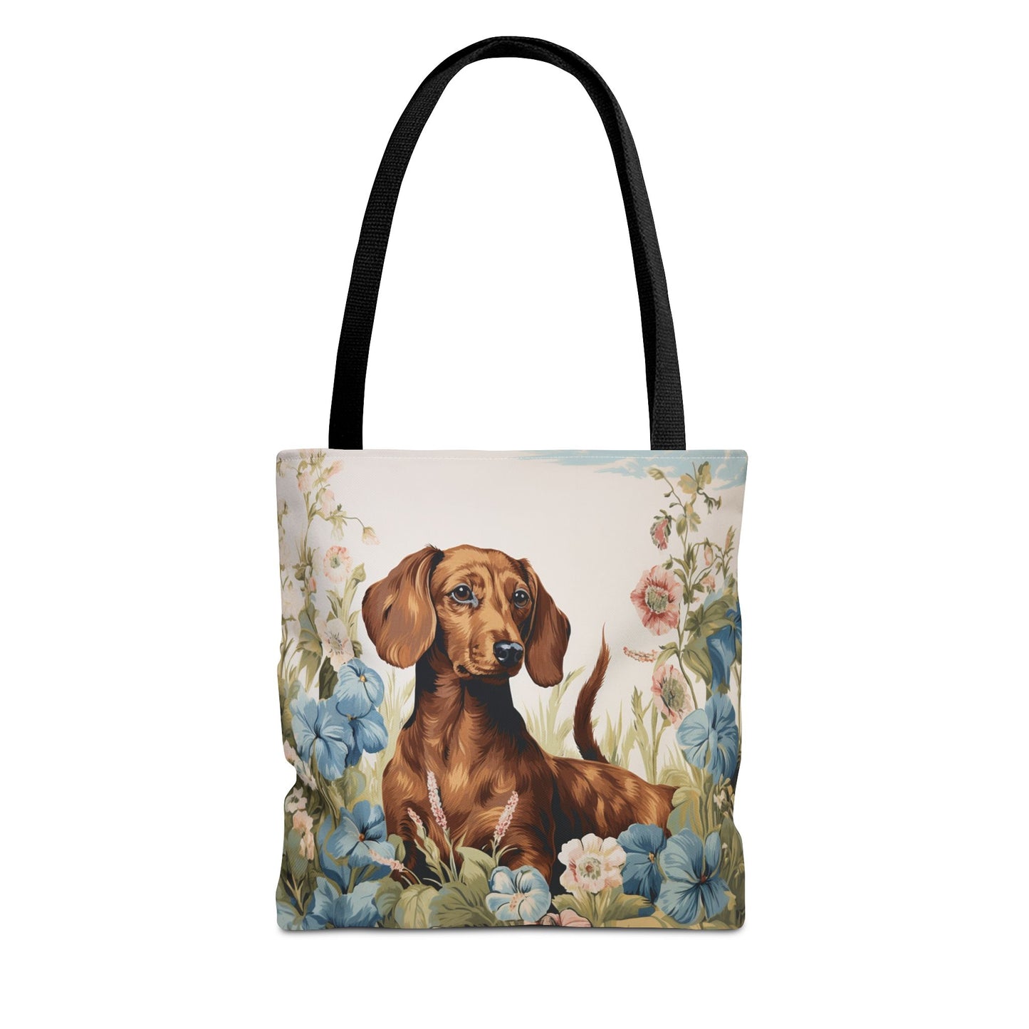 Dachshund Floral Tote Bag, Artistic Dog Lover Gift for Everyday Use