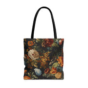 Elegant Autumn Floral Tote Bag, Eco-Friendly Canvas Shopping Bag