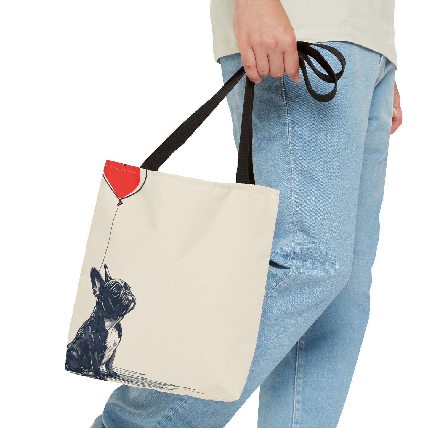 Frenchie Dreams Balloon Tote Bag, Eco-Friendly Canvas Tote for Dog Lovers