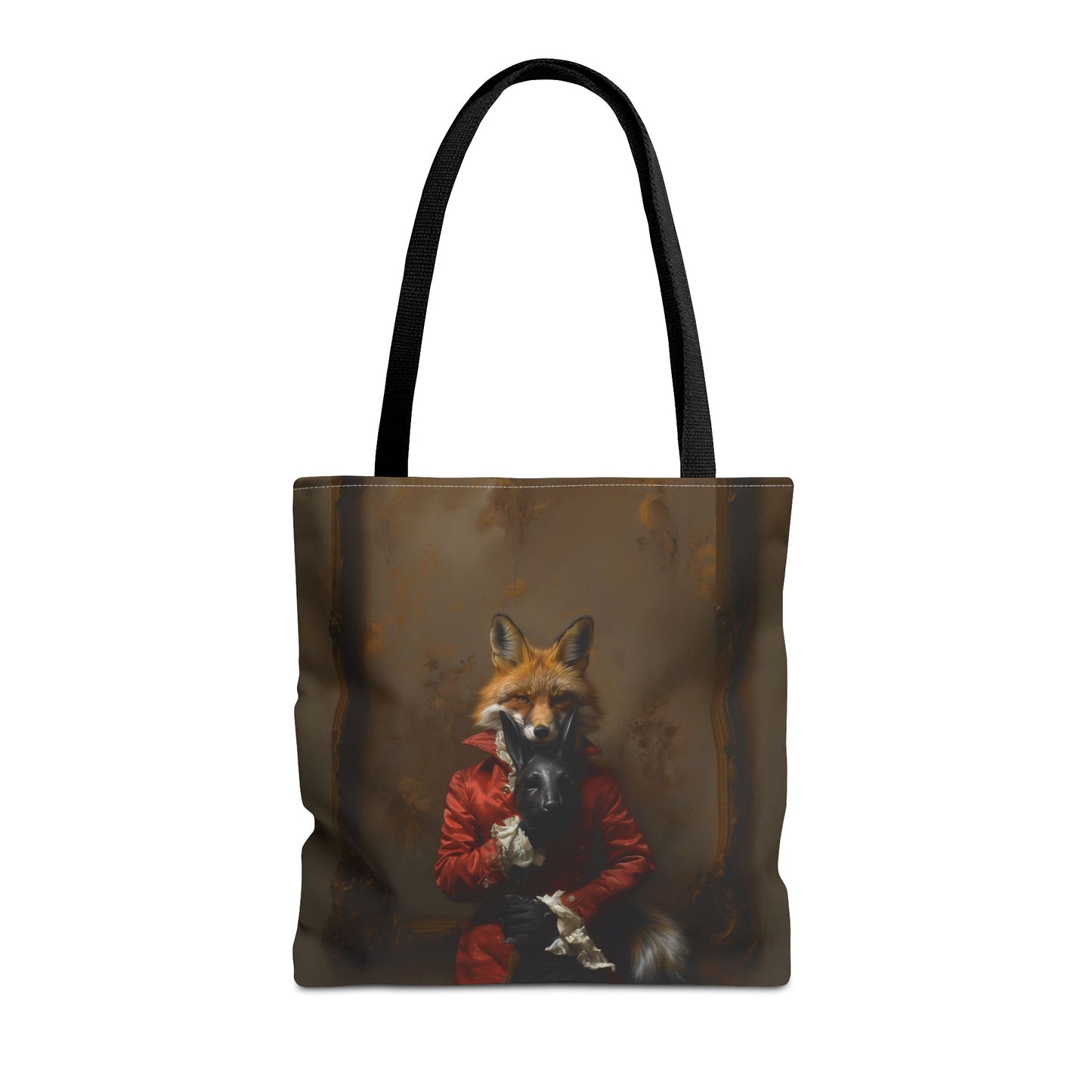 Elegant Red Fox Aristocrat Canvas Tote Bag - Eco-Friendly Animal Lover Gift