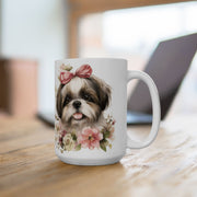 Shih Tzu Adorable Floral Mug – Perfect Dog Lover Gift!