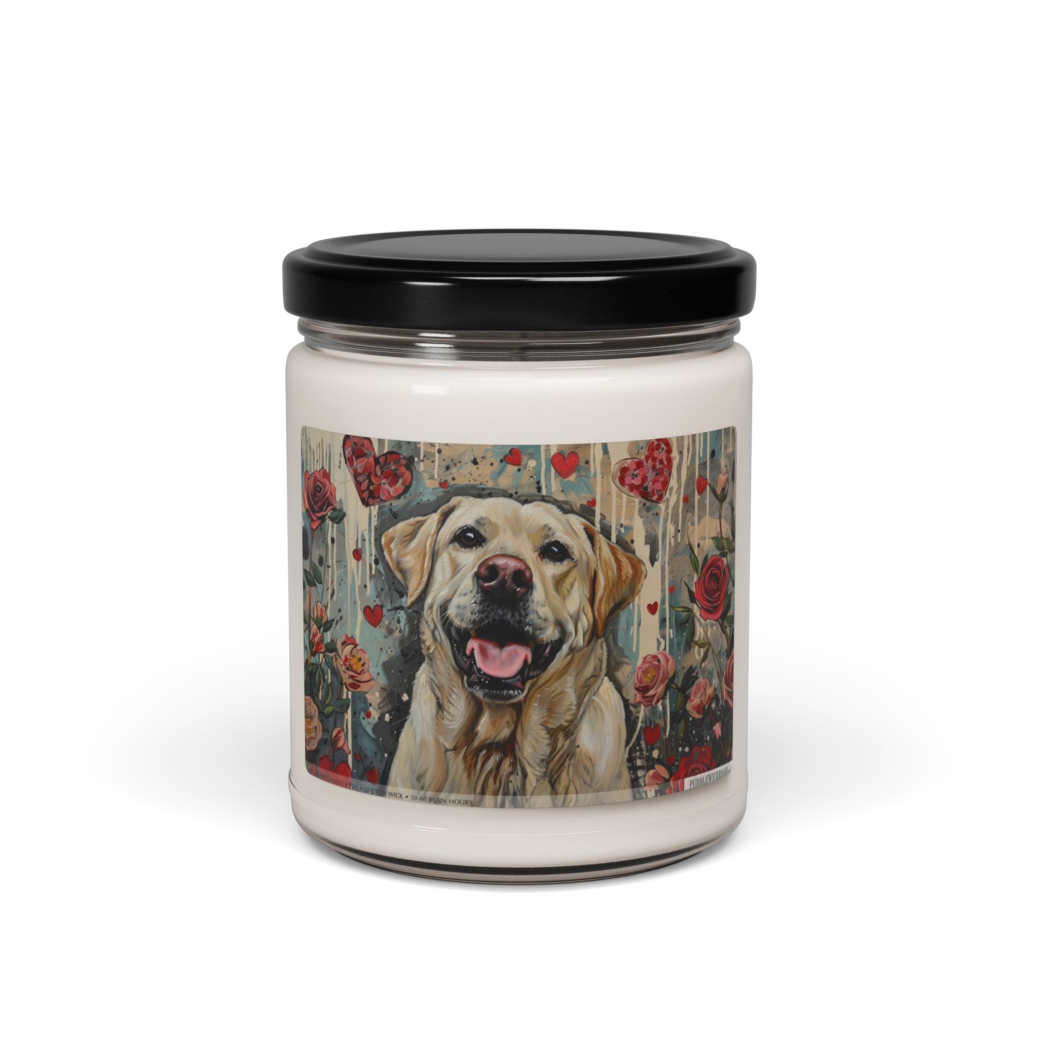 Heartwarming Labrador Candle - Dog Lover Gift with Floral Design - Darwin & Rose