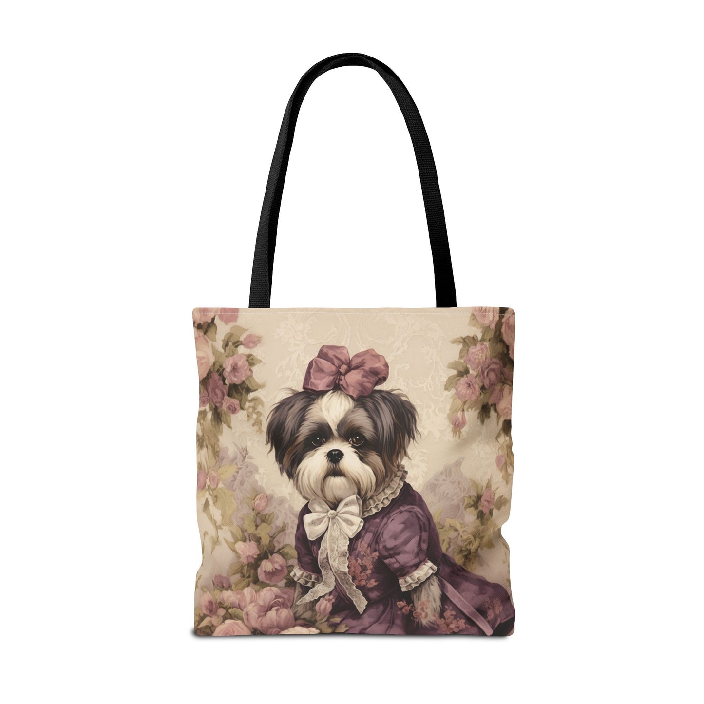 Shih Tzu Floral Elegance Tote Bag for Stylish Dog Lovers