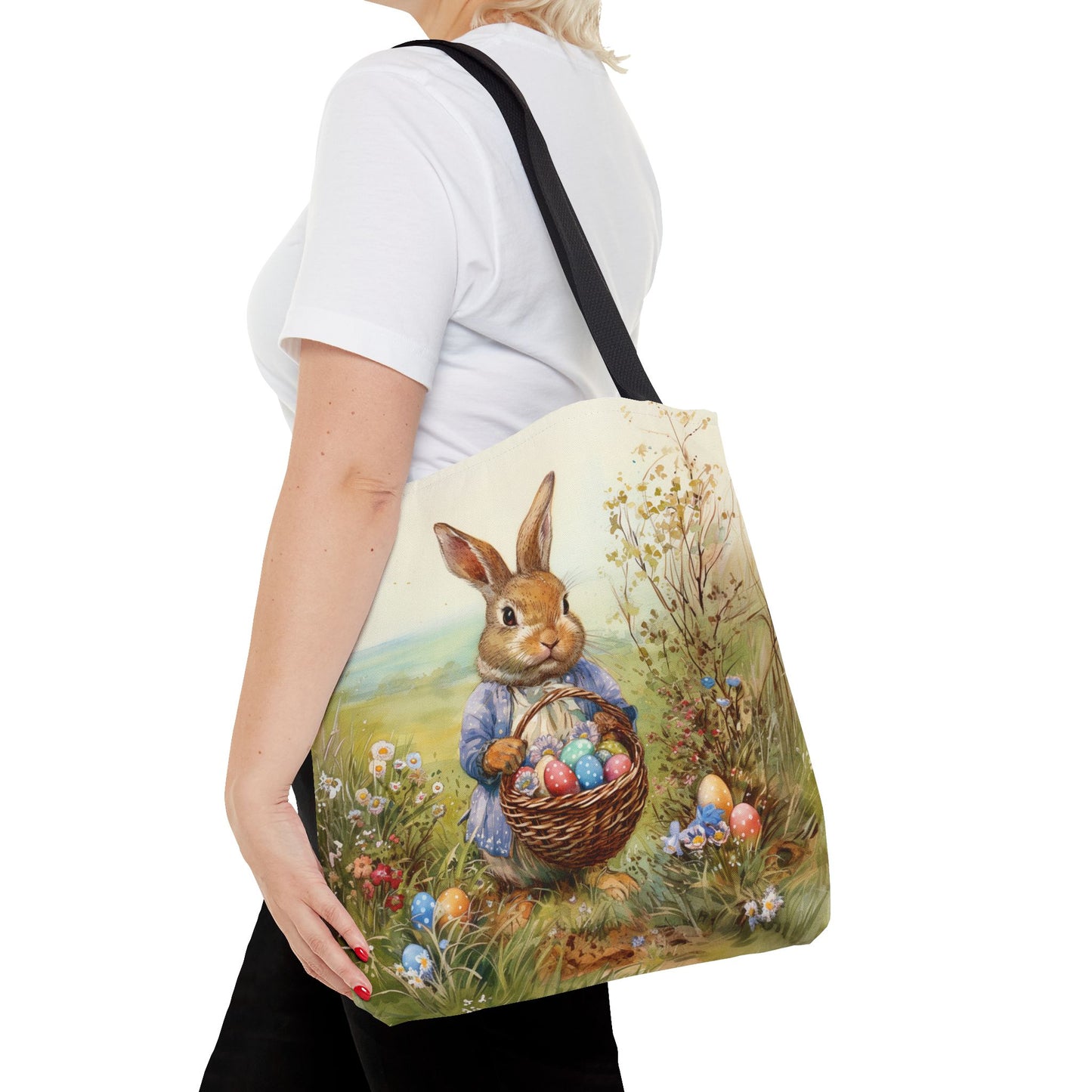 Whimsical Easter Bunny Tote Bag, Perfect for Spring Gifts