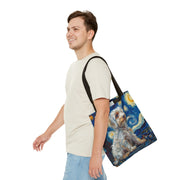 Starry Dachshund Canvas Tote Bag, Artistic Eco-Friendly Gift for Dog Lovers