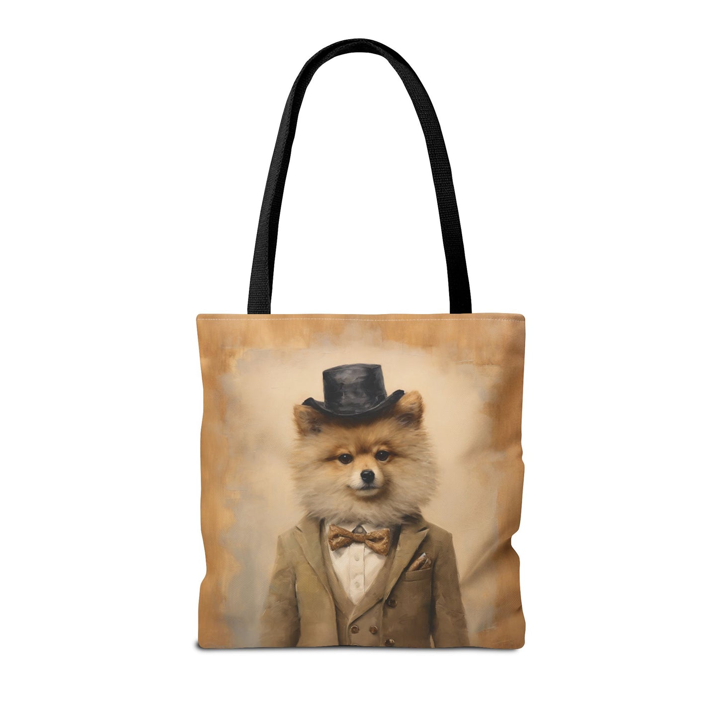 Sophisticated Pomeranian Tote Bag, Canvas Market Tote for Dog Lovers