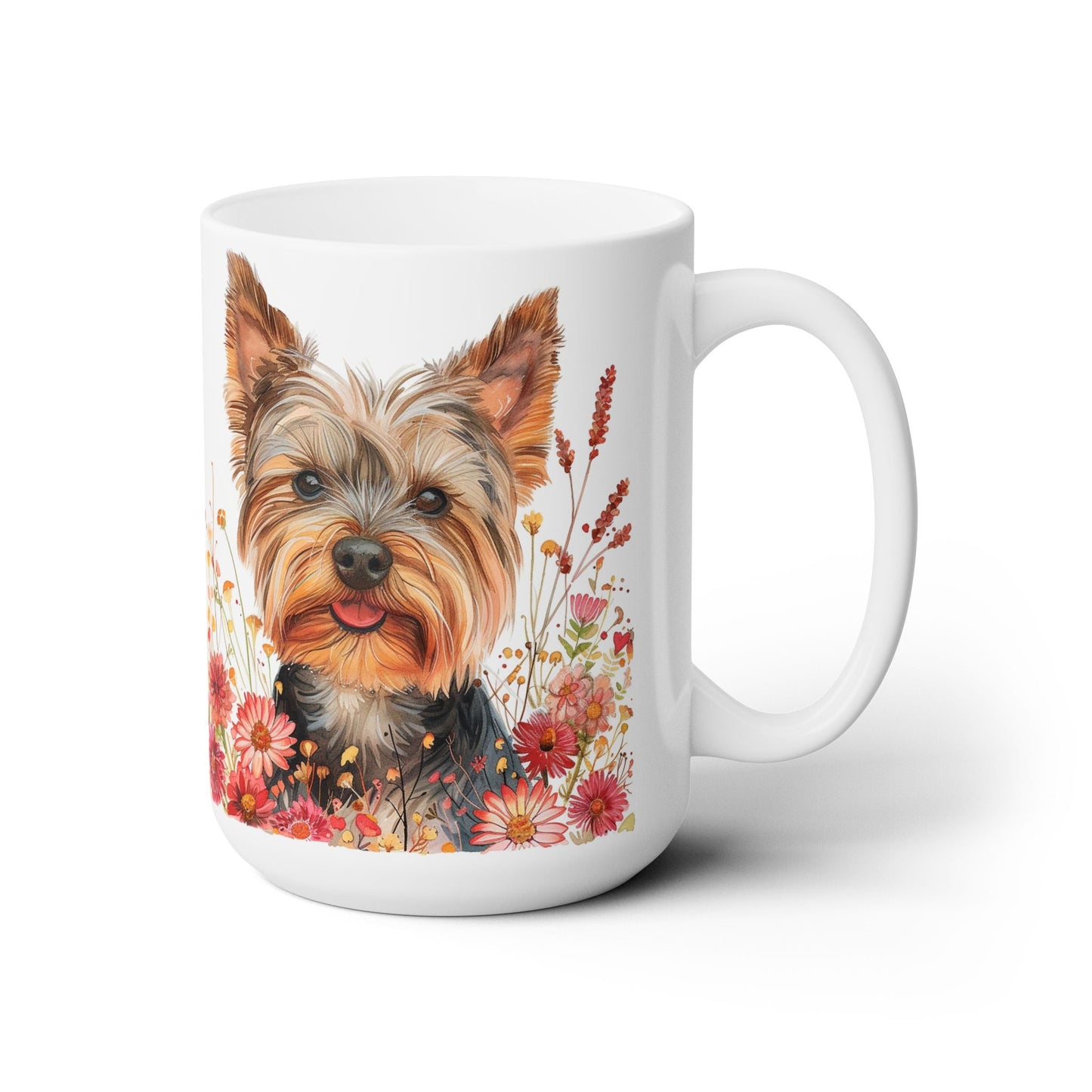 Yorkie Blossom Mug - Yorkshire Terrier Coffee Cup for Dog Lovers