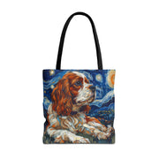 Cavalier King Charles Spaniel Starry Night Art Tote Bag, Eco-Friendly Gift