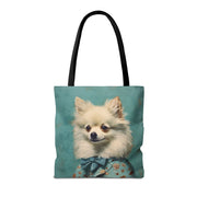 Elegant Pomeranian Canvas Tote Bag, Charming Gift for Dog Lovers