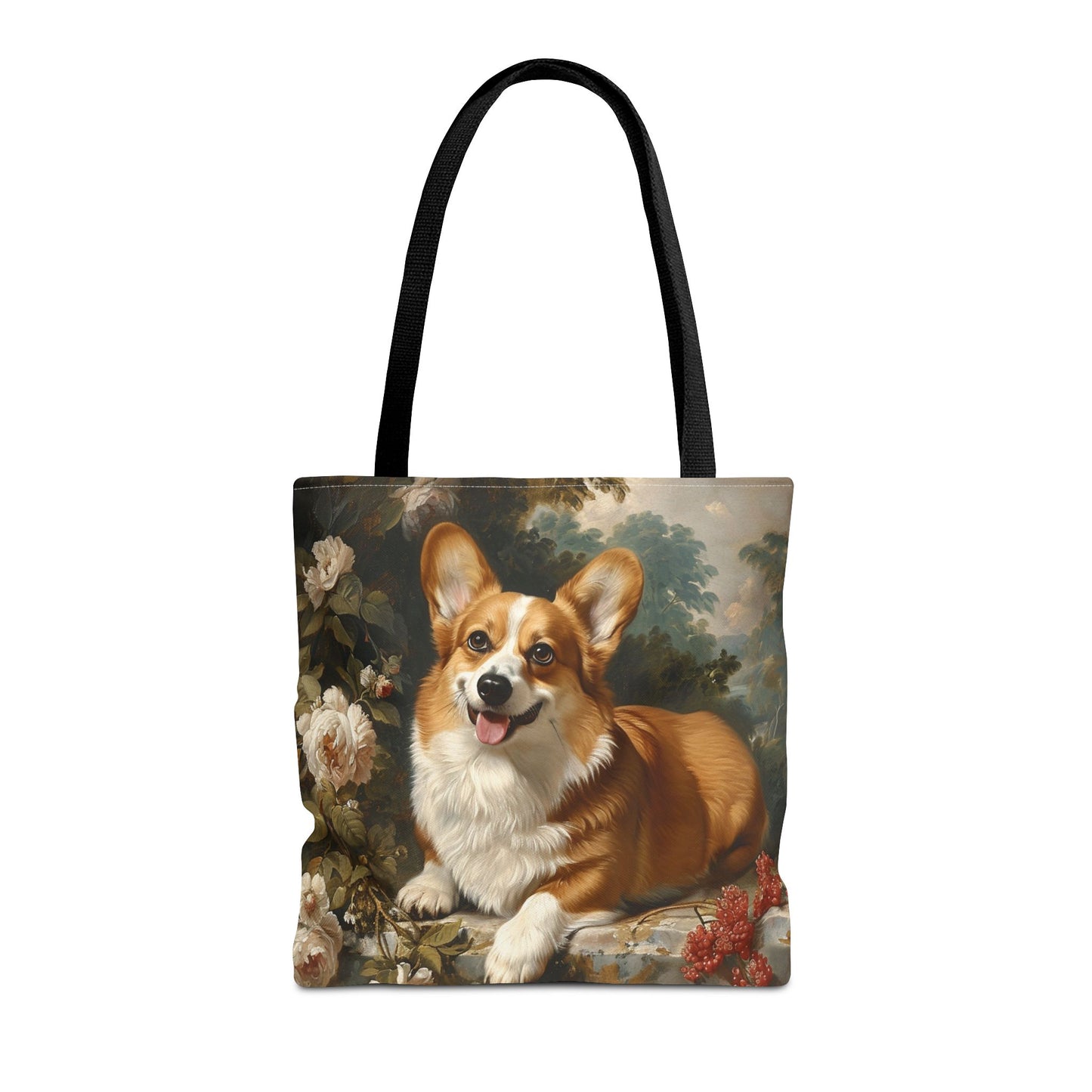 Majestic Corgi Floral Art Tote Bag – Eco-Friendly and Stylish