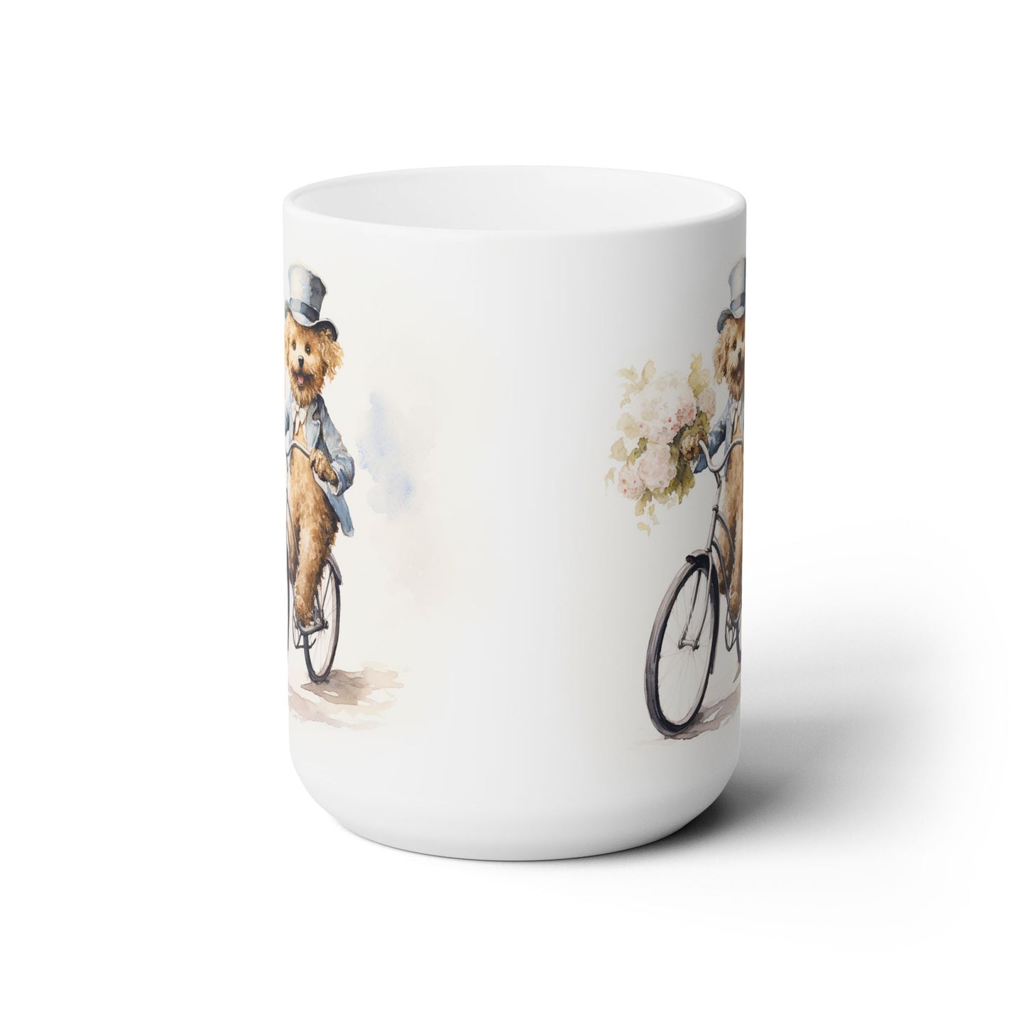 Charming Poodle Bicycle Adventure Mug – Perfect for Dog Lovers